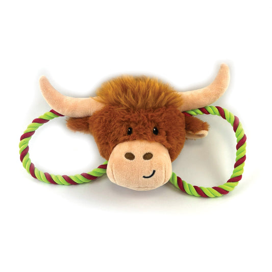 Happy Pet Herby Highland Cow Tug of War Dog Toy