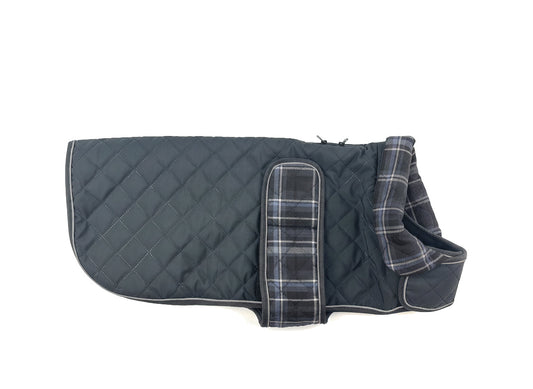 Go Walk Grey Quilted Classic Patterned Dog Coat