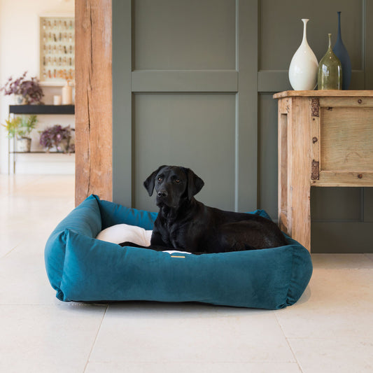 Box Bed With Removable Covers In Marine Velvet
