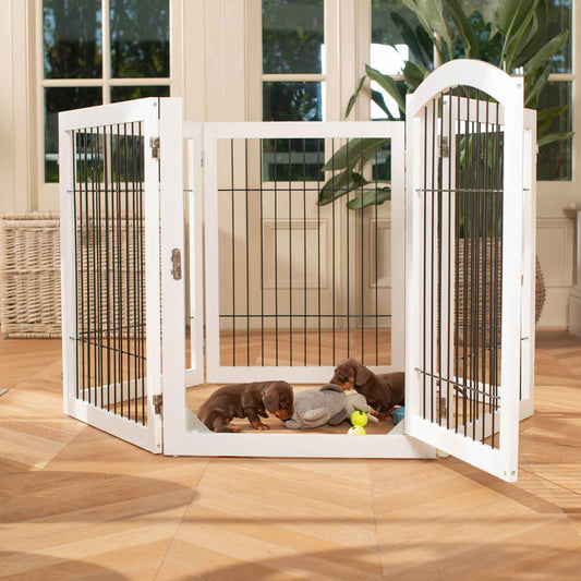 White Wooden Puppy Play Pen