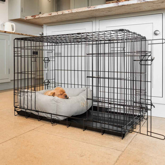 Cosy & Calming Puppy Crate Bed With Removable Covers in Savanna Stone
