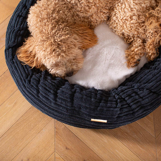 Donut Bed With Removable Covers in Navy Essentials Plush