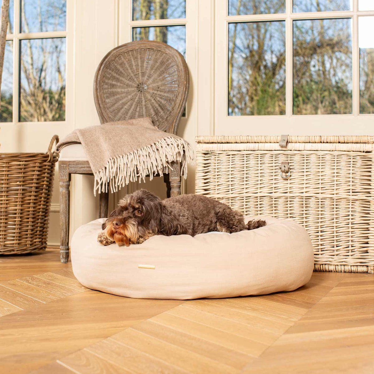 Donut Bed With Removable Covers in Savanna Oatmeal, view 4