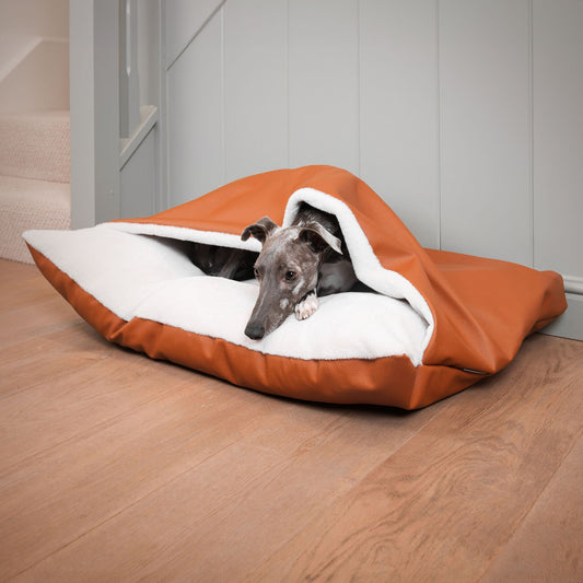 Sleepy Burrows Bed With Removable Cover in Ember Rhino Tough Faux Leather