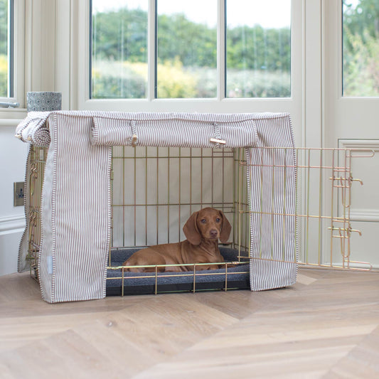 Dog Crate with Crate Cover in Regency Stripe