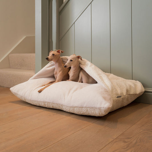 Sleepy Burrows Bed With Removable Cover in Ivory Bouclé