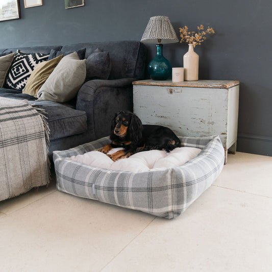 Box Bed With Removable Cover in Balmoral Dove Grey Tweed