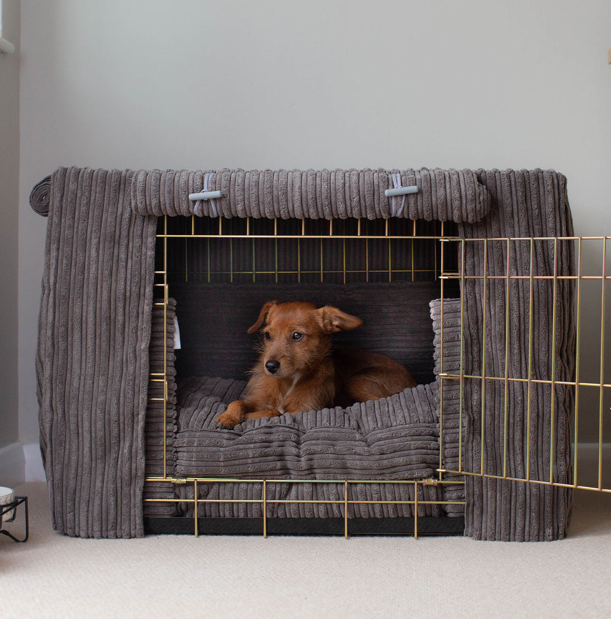 Dog Crate Set in Dark Grey Essentials Plush, view 8