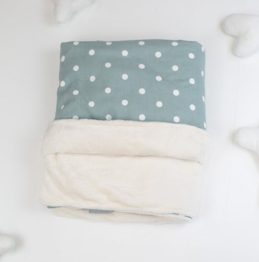 Cat & Kitten Blanket in Duck Egg Spot