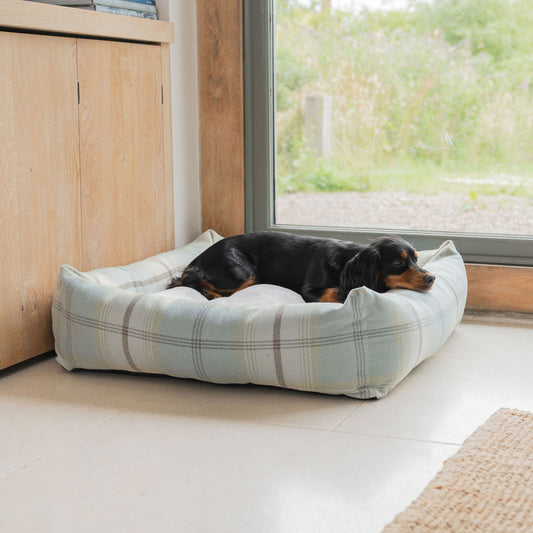Box Bed With Removable Cover in Balmoral Duck Egg Tweed