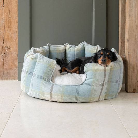 High Wall Bed With Removable Covers in Balmoral Duck Egg Tweed
