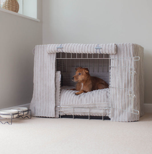Dog Crate Set in Light Grey Essentials Plush