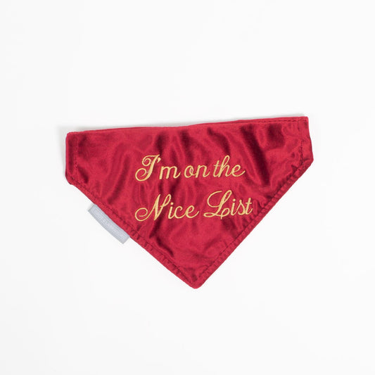 'I'm on the Nice List' Bandana in Velvet