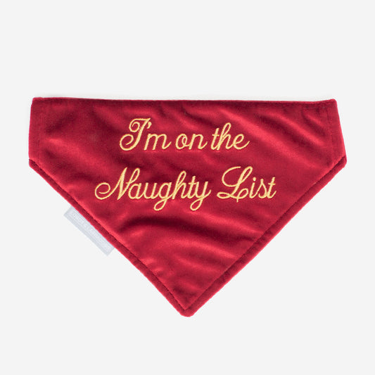 'I'm on the Naughty List' Bandana in Velvet