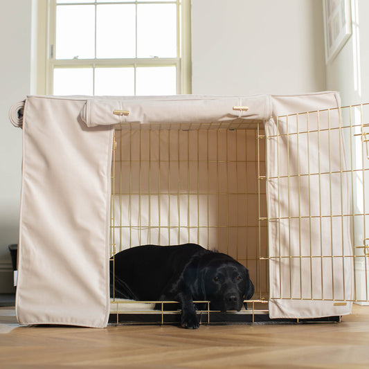 Dog Crate Cover In Oyster Velvet