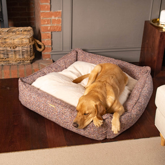 Box Bed With Removable Cover in Rose Quartz Minerals