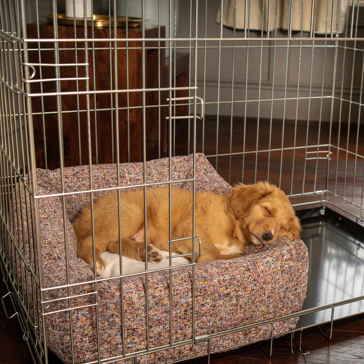 Dog Crate with Cosy & Calming Puppy Crate Bed in Rose Quartz Minerals, view 3