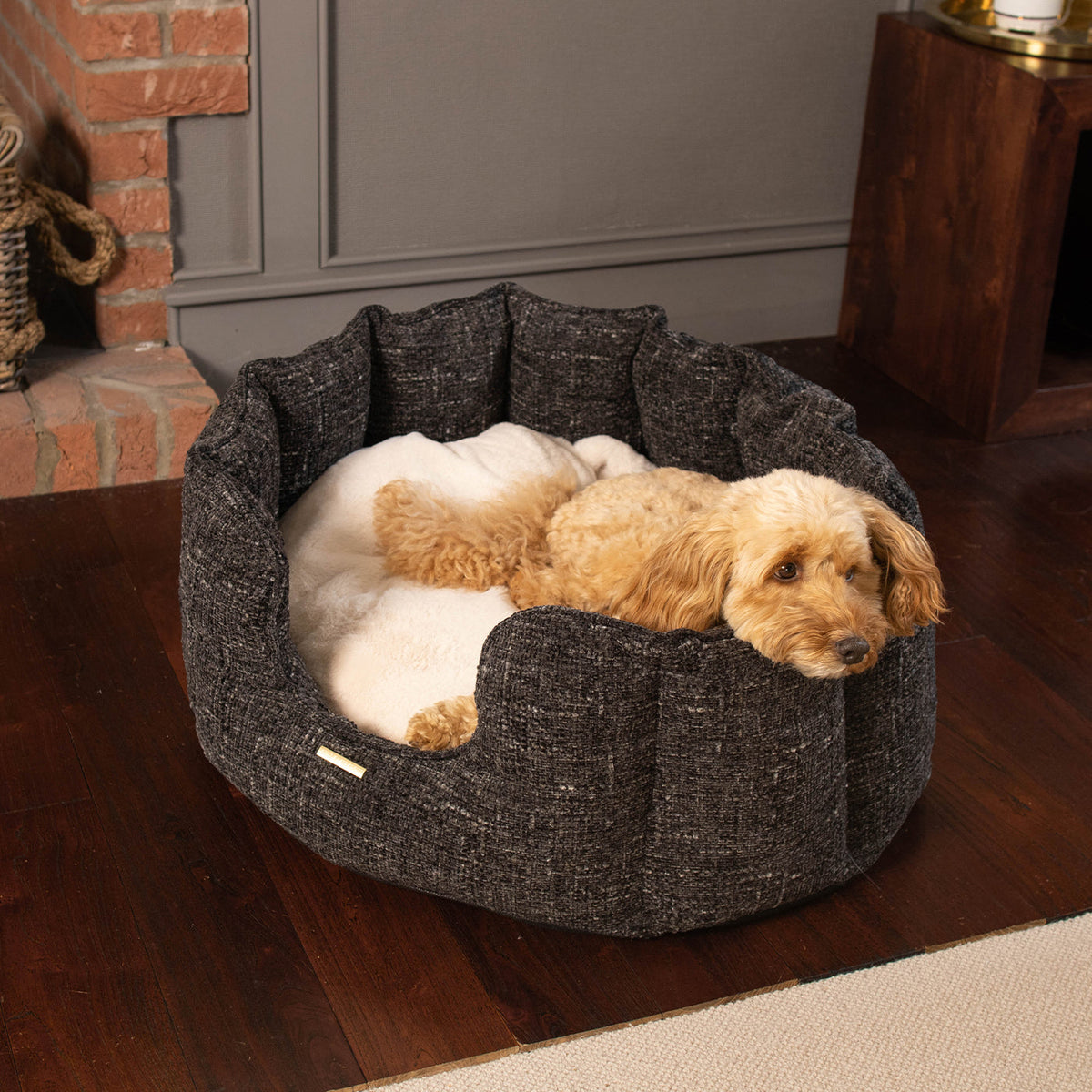 High Wall Bed With Removable Covers in Obsidian Minerals