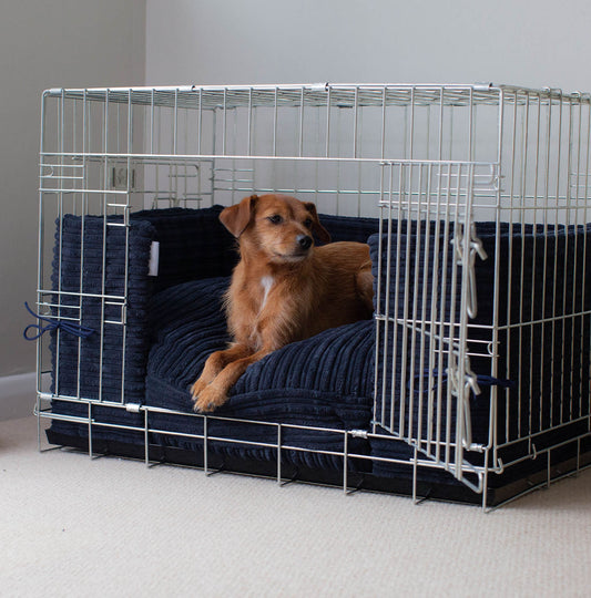 Dog Crate Bumper in Navy Essentials Plush