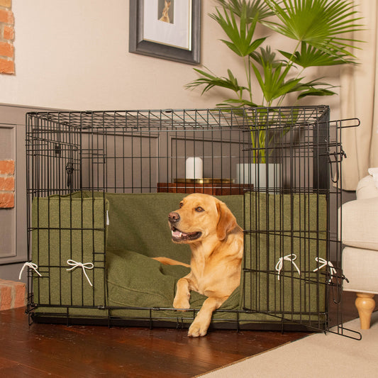 Dog Crate Bumper in Moss Orkney Tweed