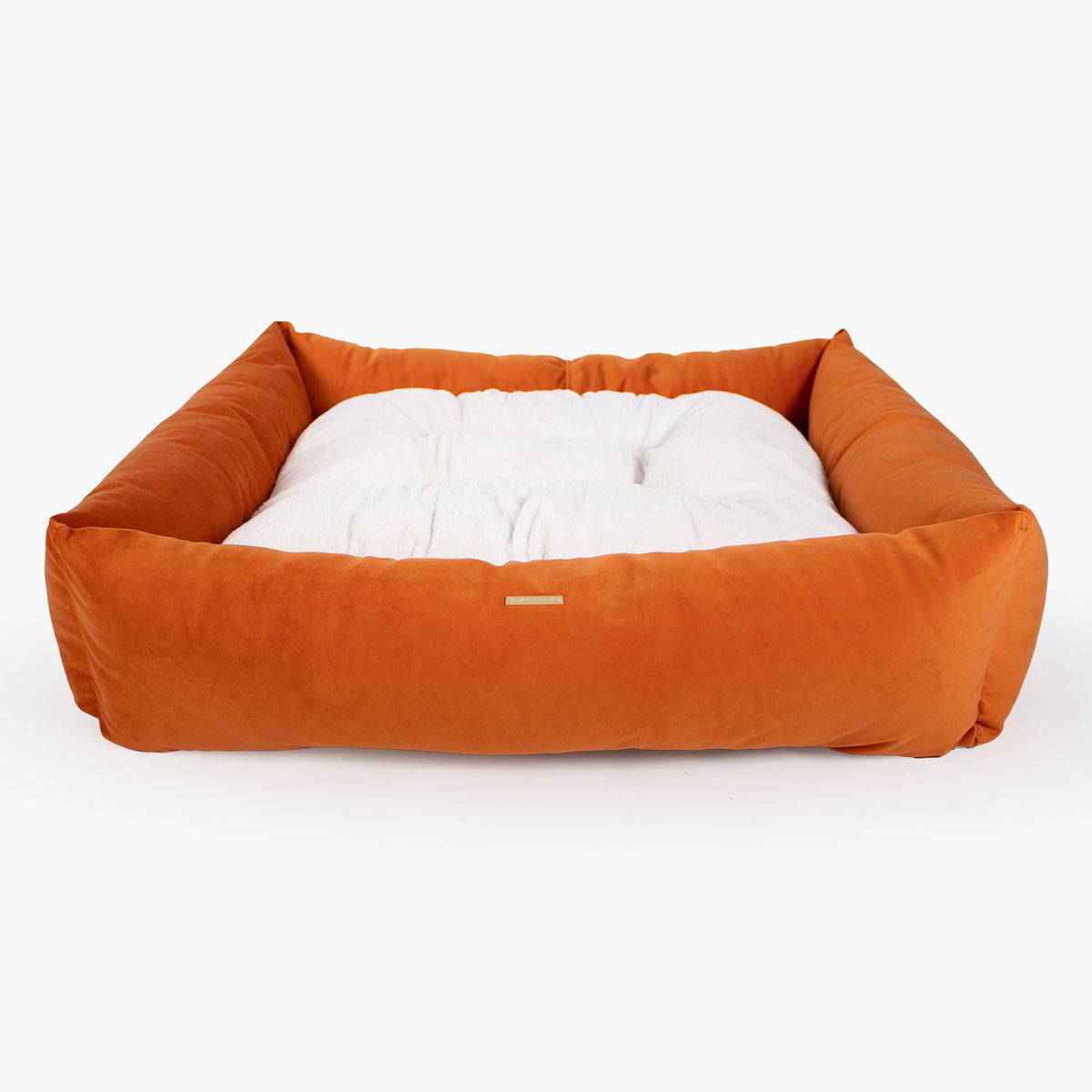 Box Bed With Removable Covers In Pumpkin Velvet, view 6