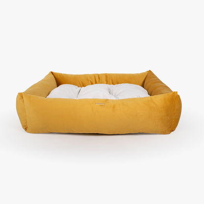 Box Bed With Removable Covers In Saffron Velvet, view 6
