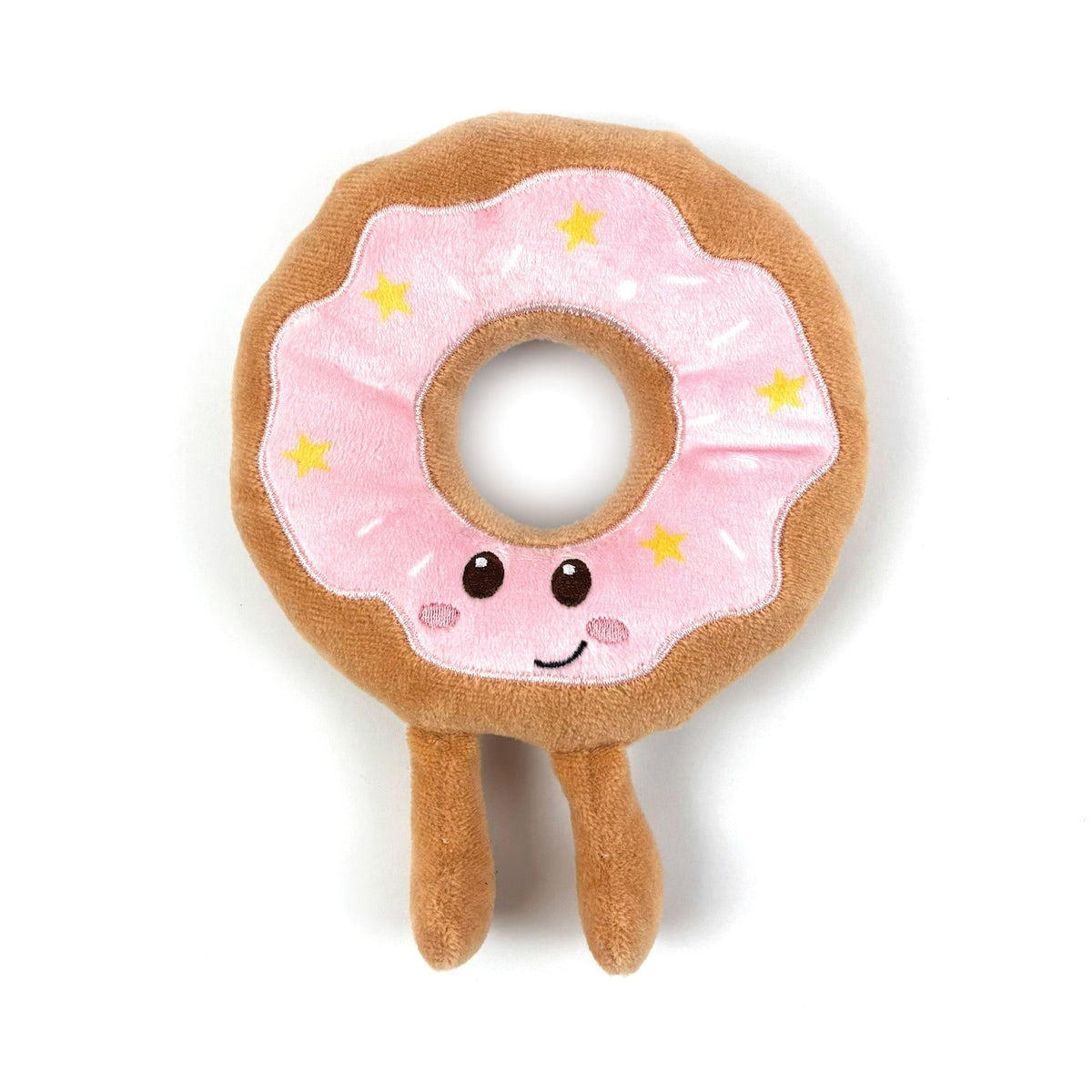Happy Pet Festive Pink Donut Plush Dog Toy
