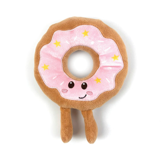 Happy Pet Festive Pink Donut Plush Dog Toy