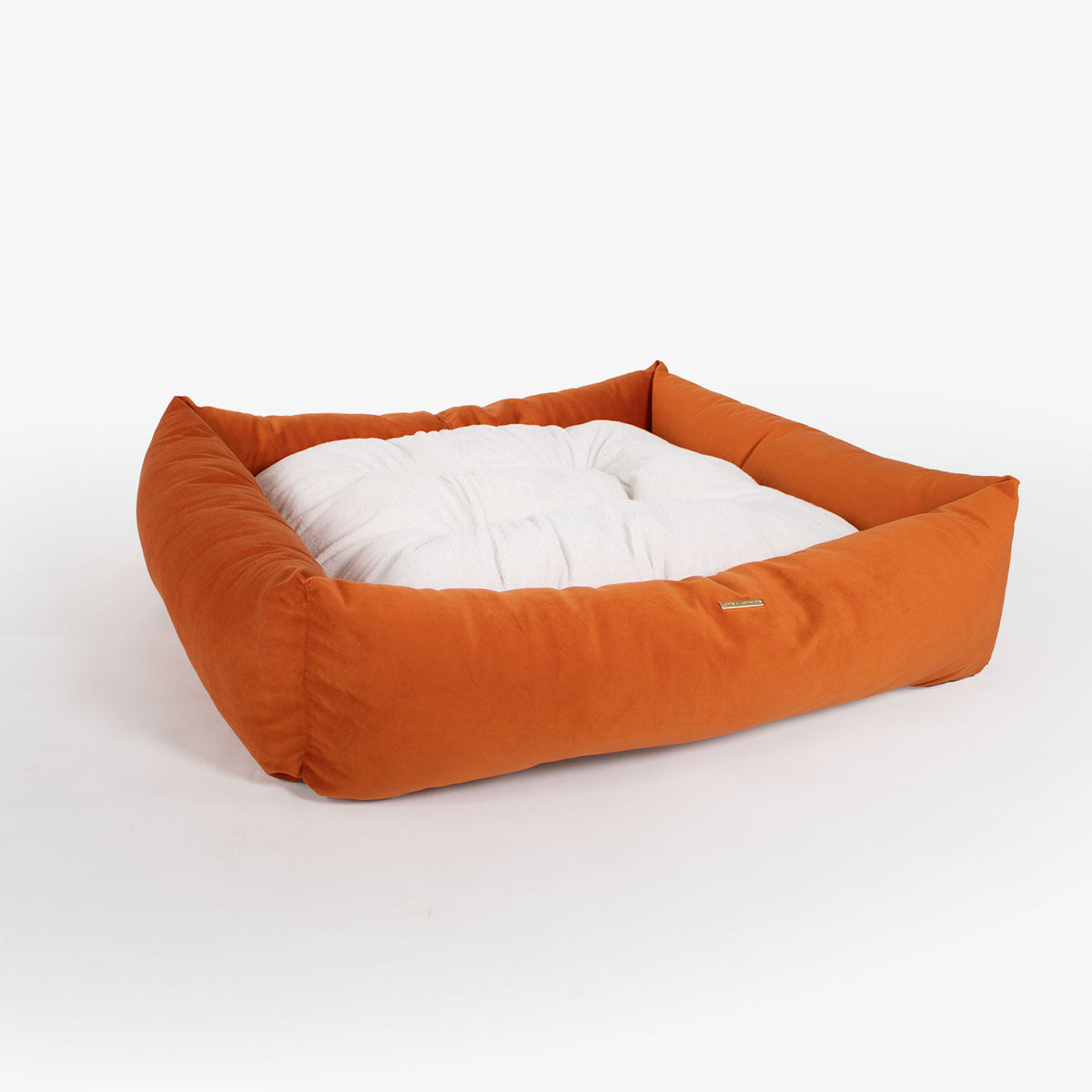 Box Bed With Removable Covers In Pumpkin Velvet, view 7