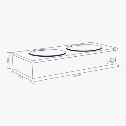 Wooden Wall Mounted Pet Feeder in White, view 2