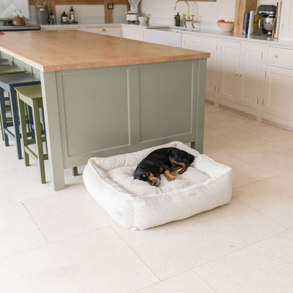 Box Bed With Removable Covers in Ivory Bouclé, view 5