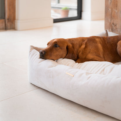 Box Bed With Removable Covers In Oyster Velvet, view 3