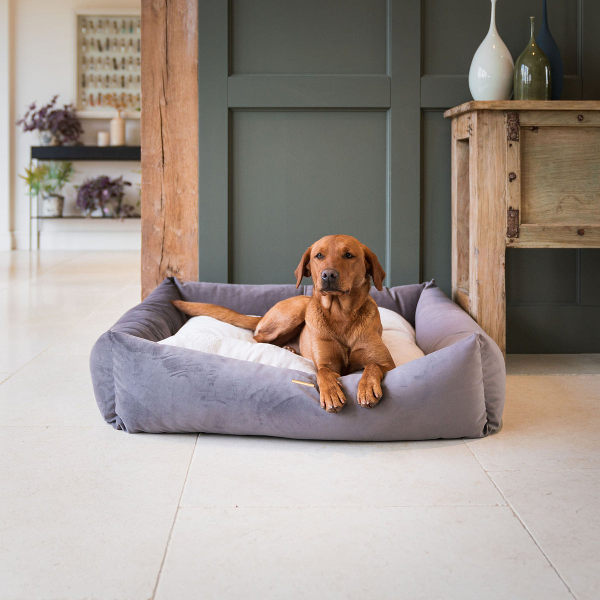 Box Bed With Removable Covers In Silt Velvet, view 3