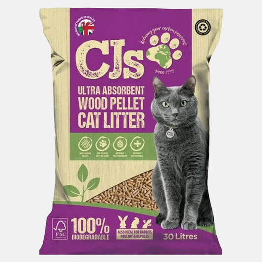 Wood pellet cat litter