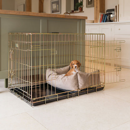 Dog Crate with Cosy & Calming Puppy Crate Bed in Clay Velvet, view 3