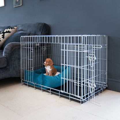 Dog Crate with Cosy & Calming Puppy Crate Bed in Marine Velvet, view 3