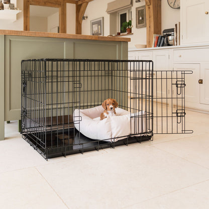Cosy & Calming Puppy Crate Bed With Removable Covers In Oyster Velvet, view 3
