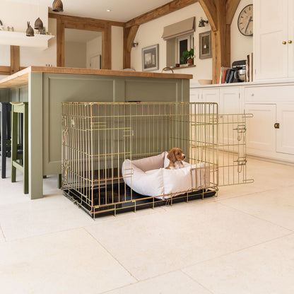 Cosy & Calming Puppy Crate Bed With Removable Covers In Oyster Velvet, view 4