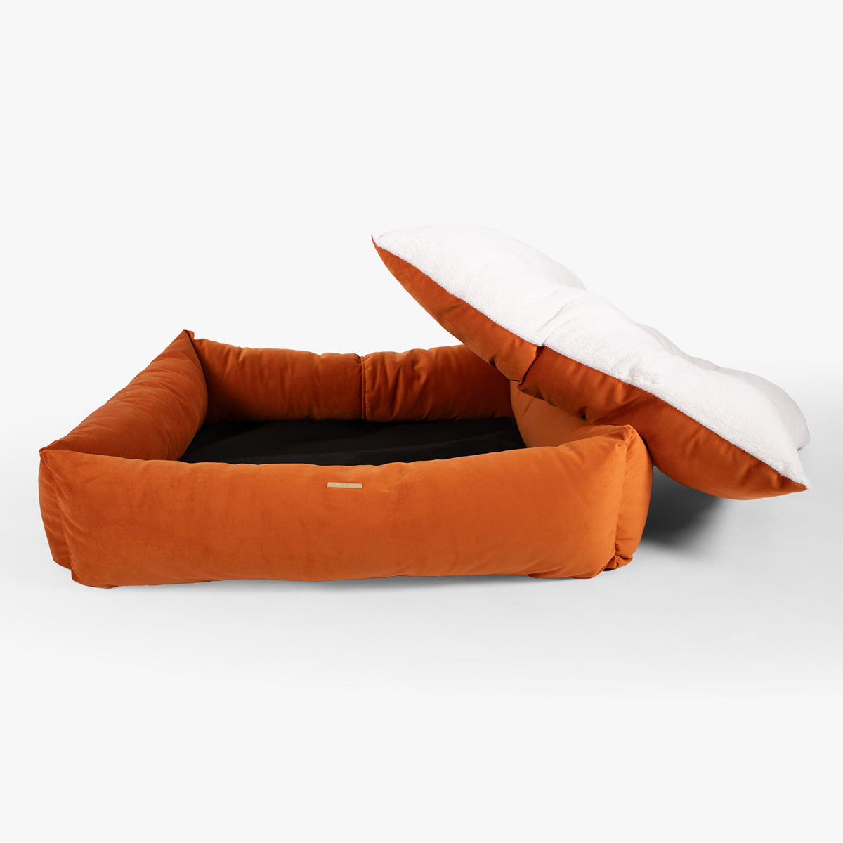 Box Bed With Removable Covers In Pumpkin Velvet, view 8