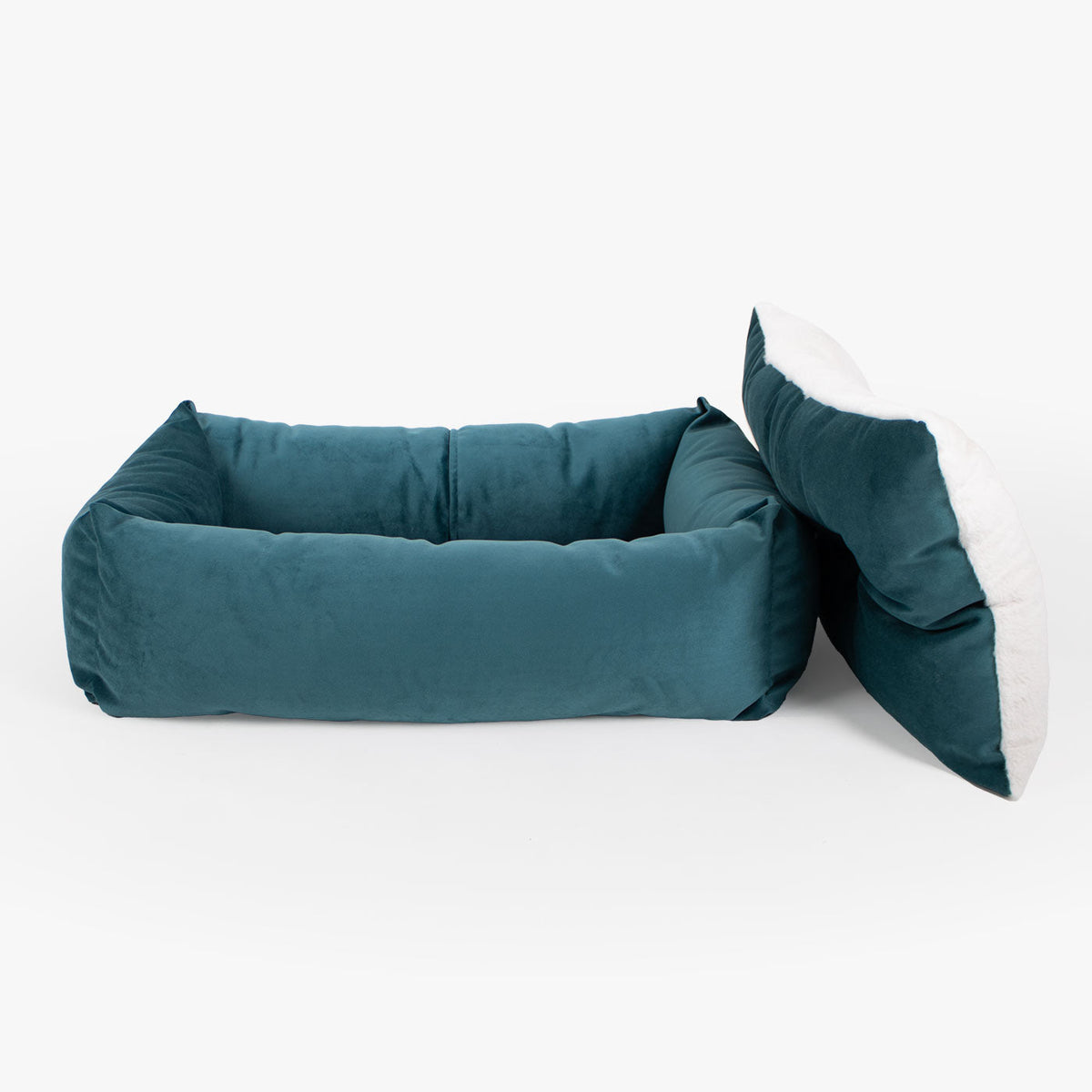 Cosy & Calming Puppy Crate Bed With Removable Covers In Marine Velvet, view 8