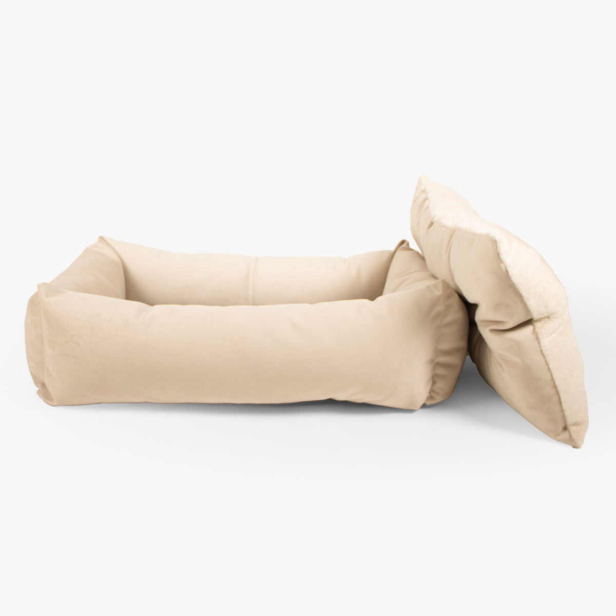 Cosy & Calming Puppy Crate Bed With Removable Covers In Oyster Velvet, view 8