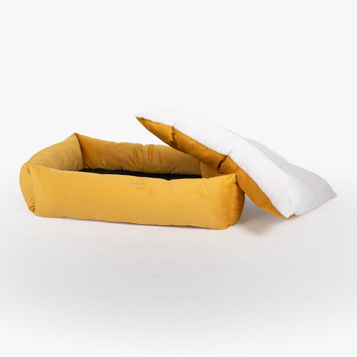 Box Bed With Removable Covers In Saffron Velvet, view 7