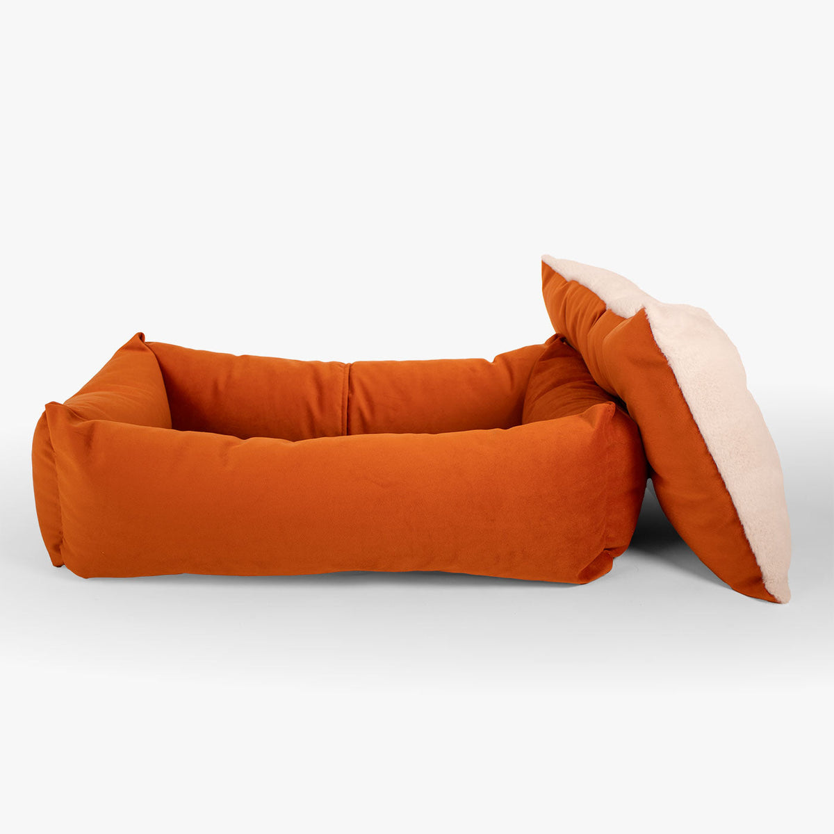 Cosy & Calming Puppy Crate Bed With Removable Covers In Pumpkin Velvet, view 8