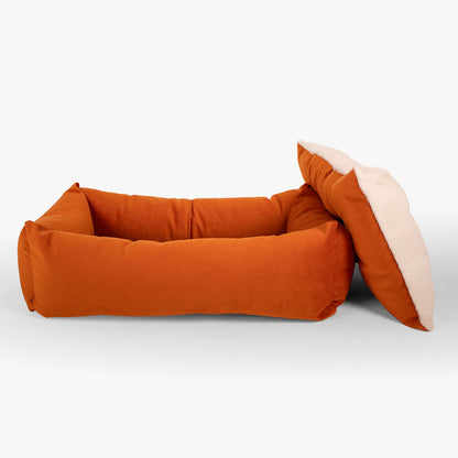 Cosy & Calming Puppy Crate Bed With Removable Covers In Pumpkin Velvet, view 8