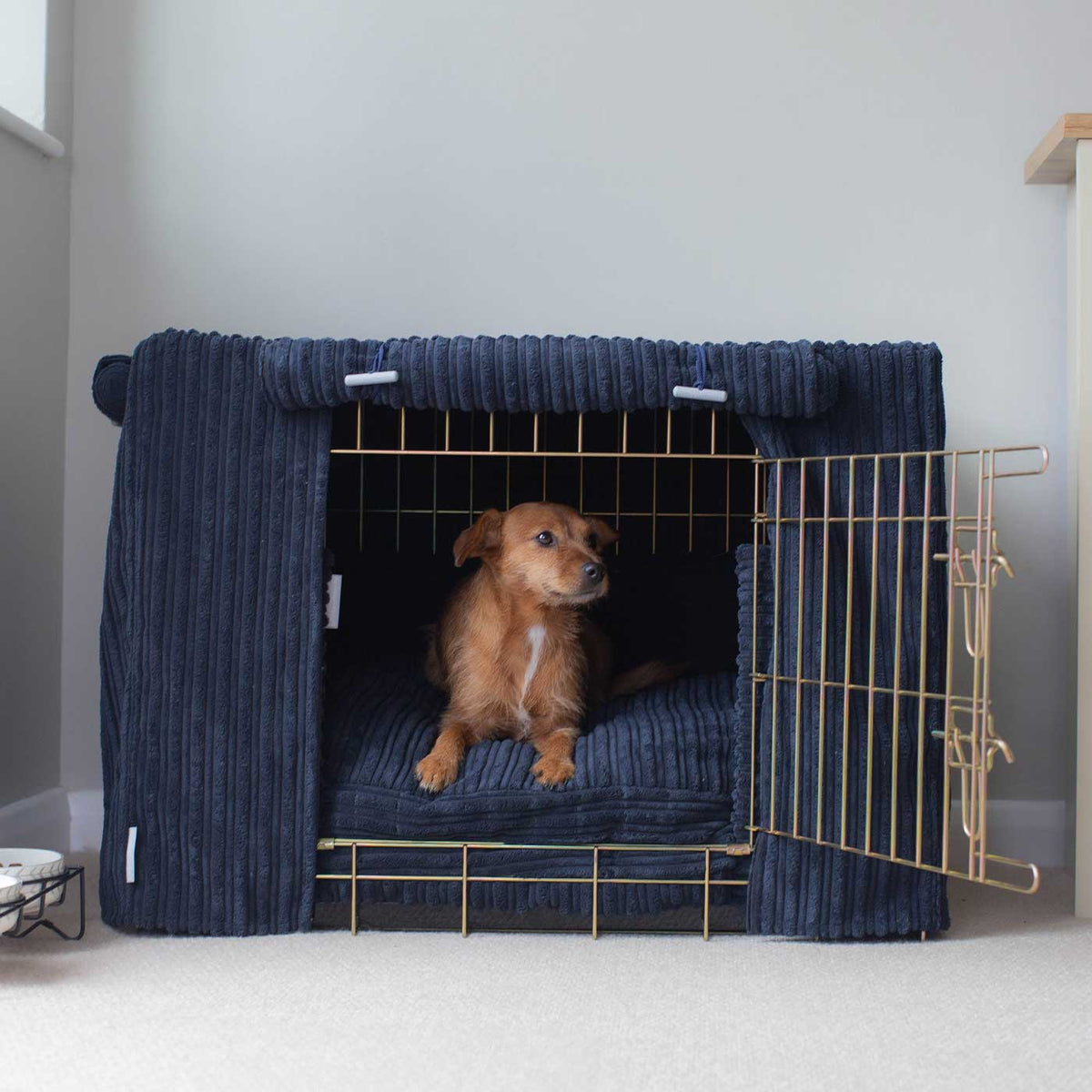Dog Crate Set in Navy Essentials Plush, view 5