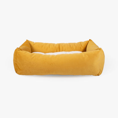 Cosy & Calming Puppy Crate Bed With Removable Covers In Saffron Velvet, view 8