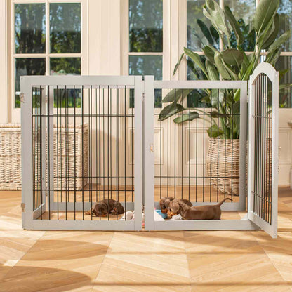 Grey Wooden Puppy Play Pen, view 3