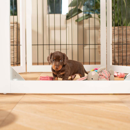 White Wooden Puppy Play Pen, view 3