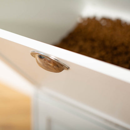 Wooden Pet Feeding Station in White, view 8