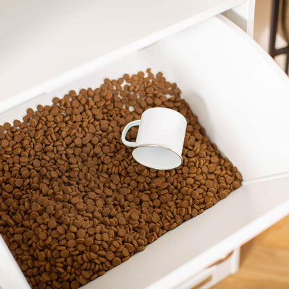Wooden Pet Feeding Station in White, view 10